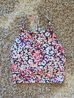 NWT Old Navy Colorful Leopard Floral Print High-Neck Cropped Tank Top